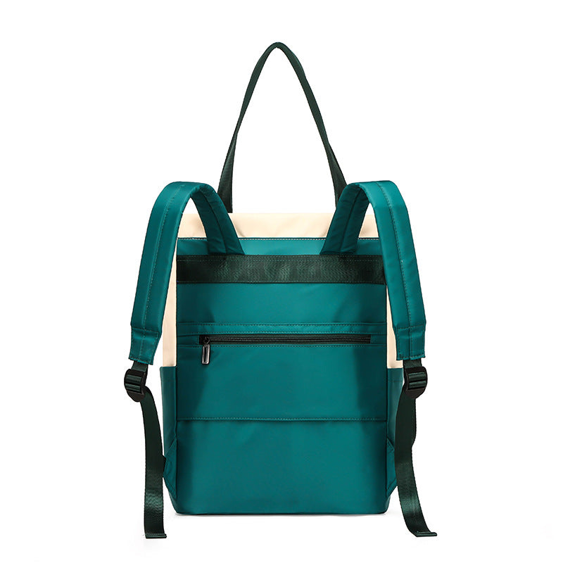 Nylon Casual Bag Student Backpack Female Youth Color Matching Multi-Functional Single Shoulder Backpack Dual-Use Contrasting Color Computer Bag for Women