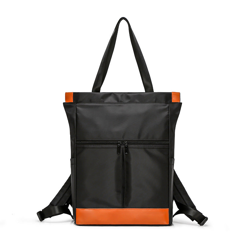 Nylon Casual Bag Student Backpack Female Youth Color Matching Multi-Functional Single Shoulder Backpack Dual-Use Contrasting Color Computer Bag for Women