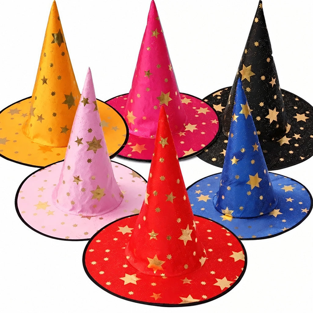 Hawei Halloween adult children's performance witch hat fancy dress dance performance black pointed hat five-star witch hat