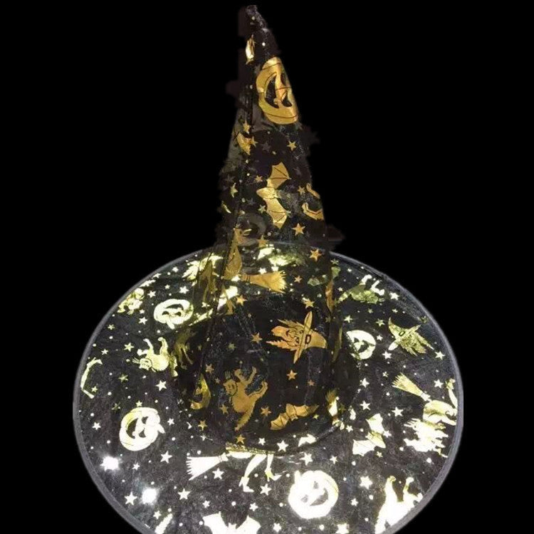 Hawei Halloween adult children's performance witch hat fancy dress dance performance black pointed hat five-star witch hat