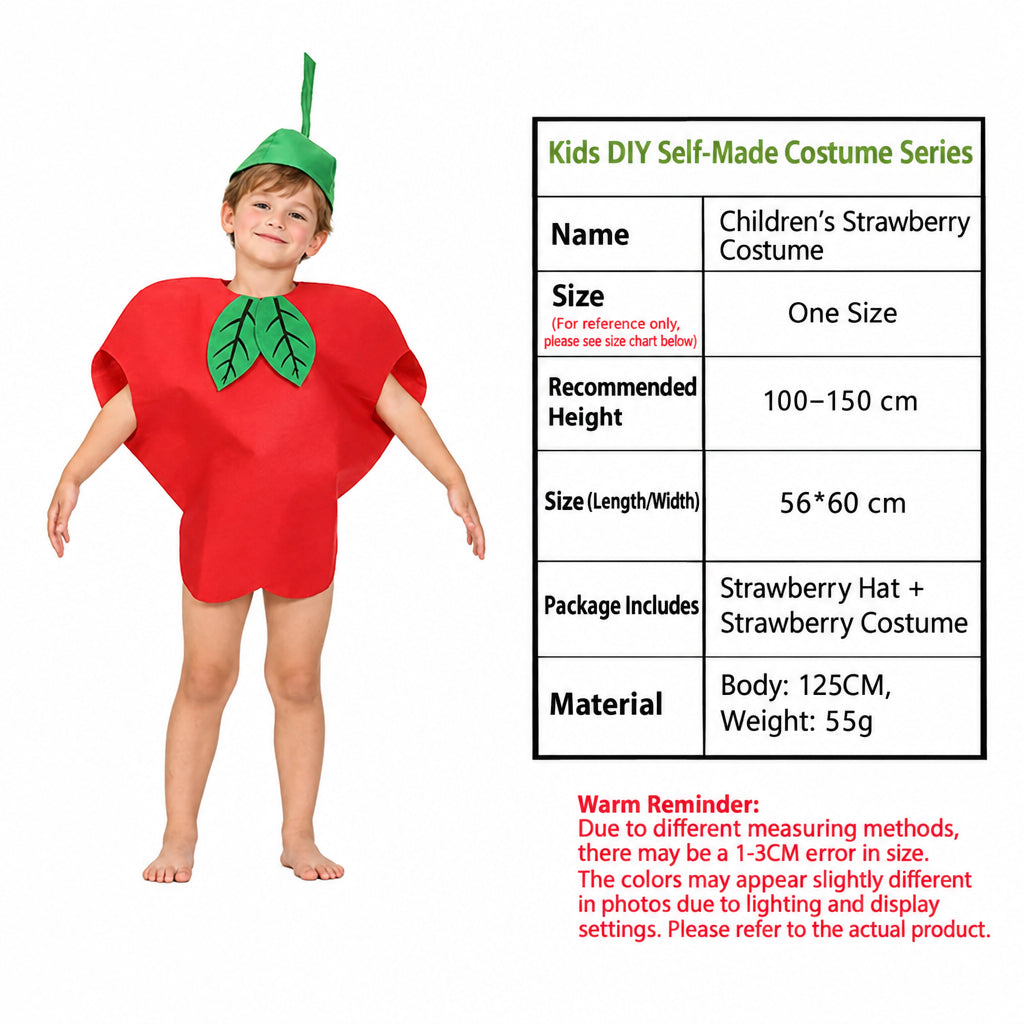 children's party catwalk clothes children's fruit clothing homemade eco-friendly clothing strawberry suit diy handmade clothing