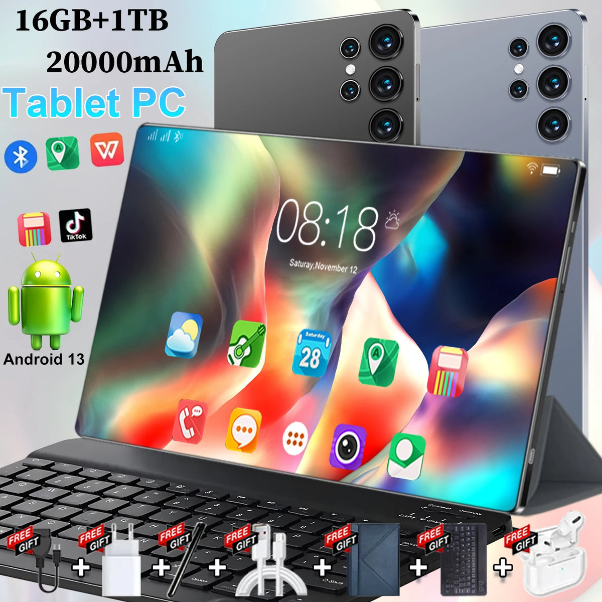 2026 Hot Sale 10.36 Inch Android 13.0 5G Tablet PC 20000mAh Large Battery 16GB Ram 1TB Rom 14 Core Phone Call Full Accessories Package Free Shipping