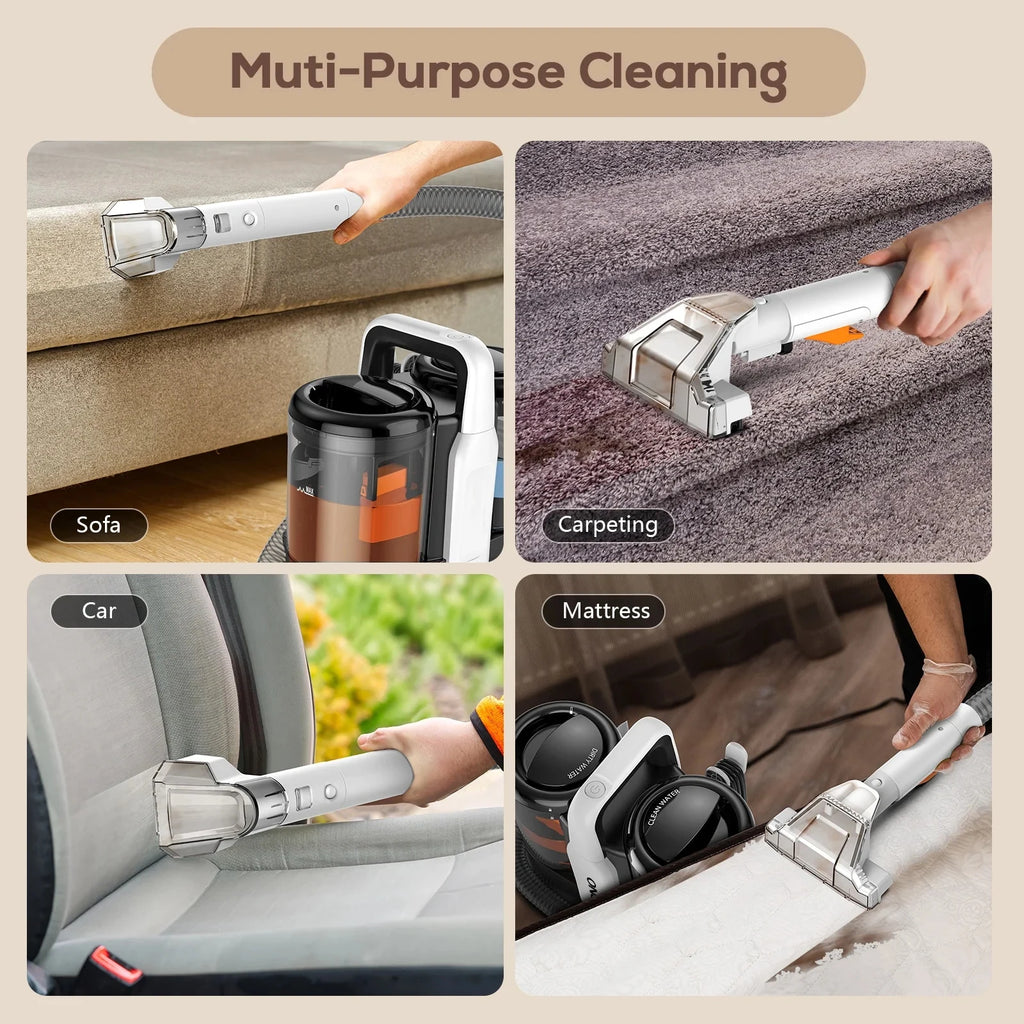 Teendow C5 Carpet Cleaner & Vacuum,  500W Powerful Pet Hair Removal, 1500ml Tank for Carpets, Sofas, Car Interior Cleaning