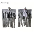 Halloween Hanging Skeleton Ghost Decor Black White Gauze Skull Ghost Ornaments Haunted House Yard Door Window Horror Party Props