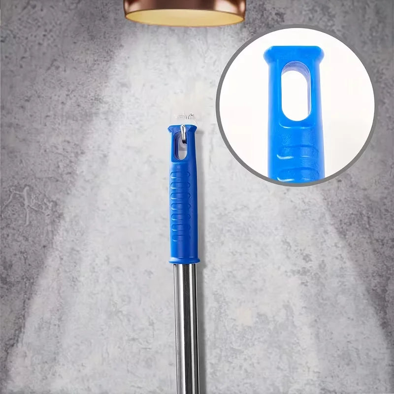 Extendable Cobweb Duster with Lightweight Aluminum Pole & Stainless Steel Handle - Medium-Stiff Bristles for Commercial Cleaning