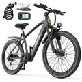 26" Electric Mountain Bike for Adults, 250W Brushless Motor, 36V 10Ah 468Wh Battery, Up to 40 Miles Range, 25km/h 7-Speed E-Bike, Front Suspension NFC Unlock