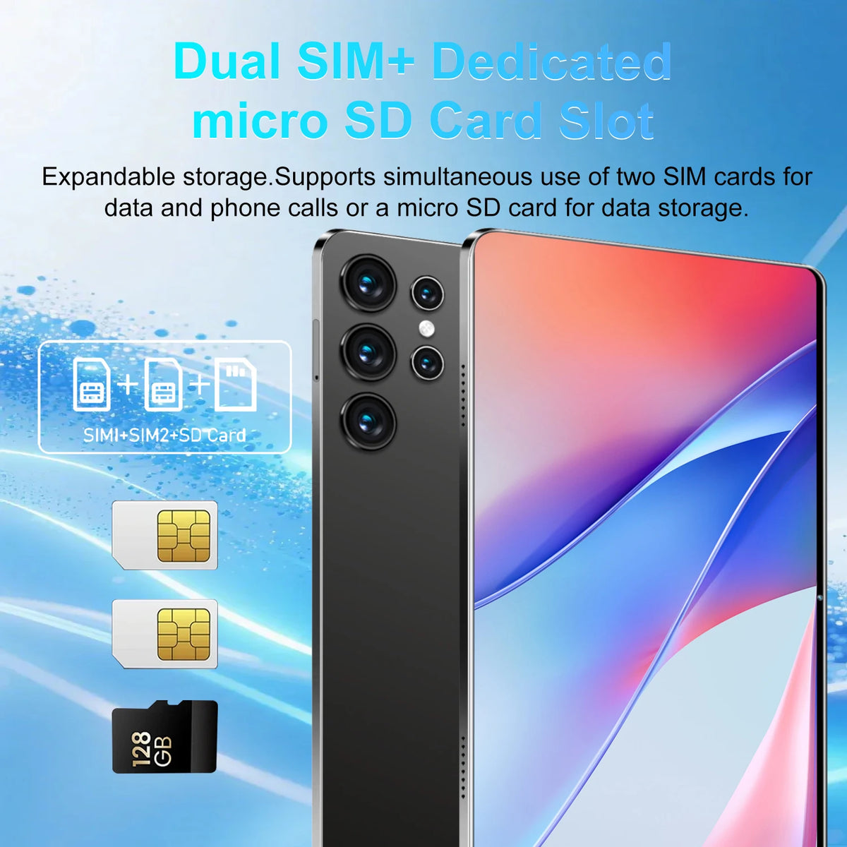 Tablet Android 16GB RAM 1TB ROM 10.36-inch 14 Core Tablet Phone Call Android 13 20000mAh Bluetooth Study Gaming Office Dual Sim 5G WIFI Network Bluetooth GPS WPS
