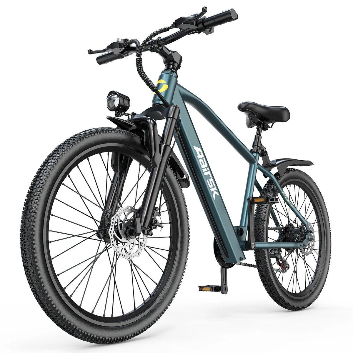 26' Electric Mountain Bike for Adults, 250W Brushless Motor, 36V 10Ah 468Wh Battery, Up to 40 Miles Range, 25km/h 7-Speed E Bike, Front Suspension NFC Unlock