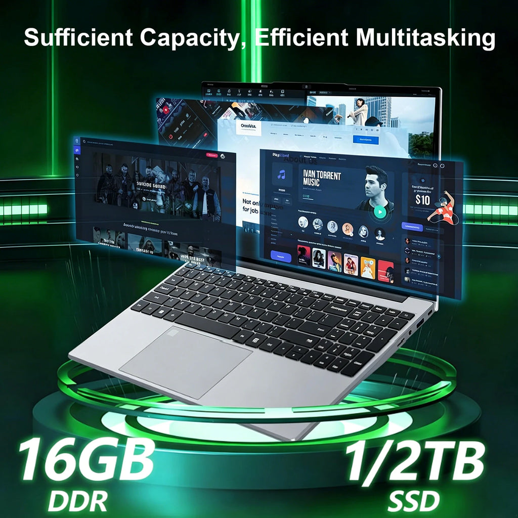 15.6" Gaming Laptop PC Intel Core i9-10980HK/9900 Windows 11 Notebook 16GB RAM 1TB/2TB SSD Fingerprint Unlock Office Gamer Laptop