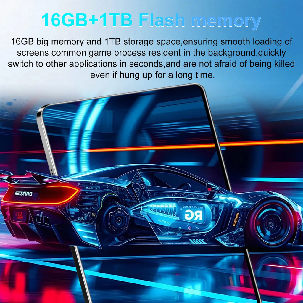Tablet Android 16GB RAM 1TB ROM 10.36 pollici 14 Core con Funzione Chiamata Android 13 20000mAh Bluetooth Studio Gaming Ufficio Dual SIM 5G WIFI Bluetooth GPS WPS