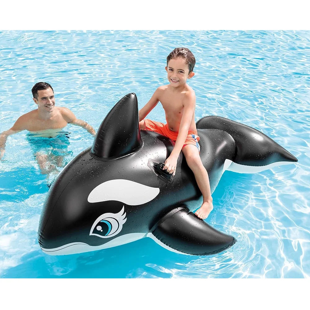 Giant Whale Inflatable Floating Bed Pool Swimming Ring Ride-on Boat Raft Water Seat Air Mattress for Beach Party Pool