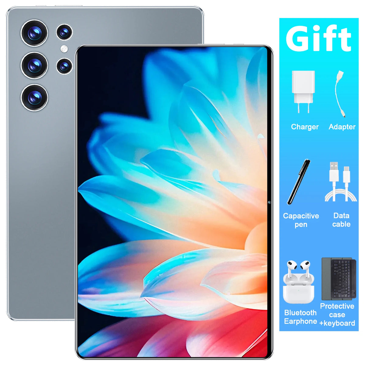Tablet Android 16GB RAM 1TB ROM 10.36 pollici 14 Core con Funzione Chiamata Android 13 20000mAh Bluetooth Studio Gaming Ufficio Dual SIM 5G WIFI Bluetooth GPS WPS