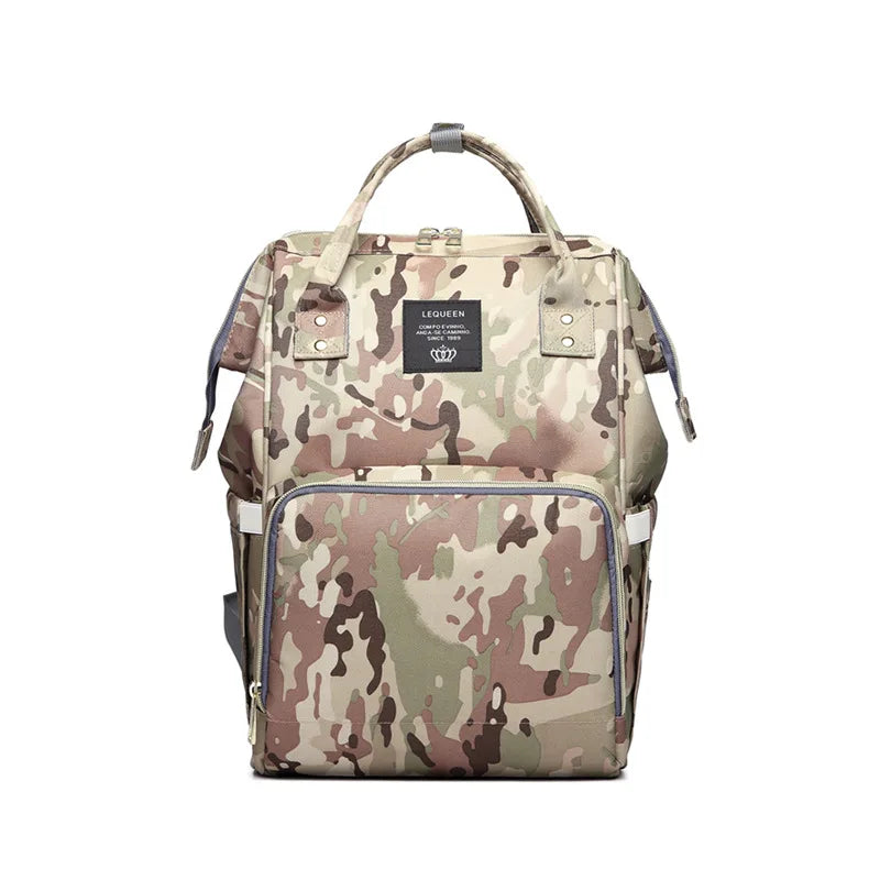 Lequeen Large Capacity Fashion Mommy Bag Maternity Nappy Diaper Bags Travel Backpack Nursing Bag for Baby Care Women's Bag