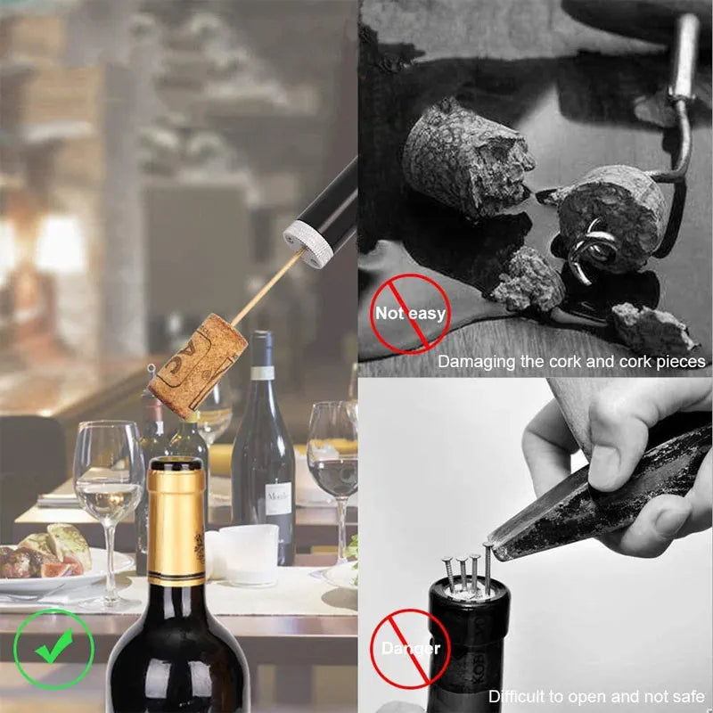 Portable Wine Opener Wine Air Pressure Pump Bottle Corkscrew Opener Tools Bar Accessories for Home Restaurant Party Wine Lovers