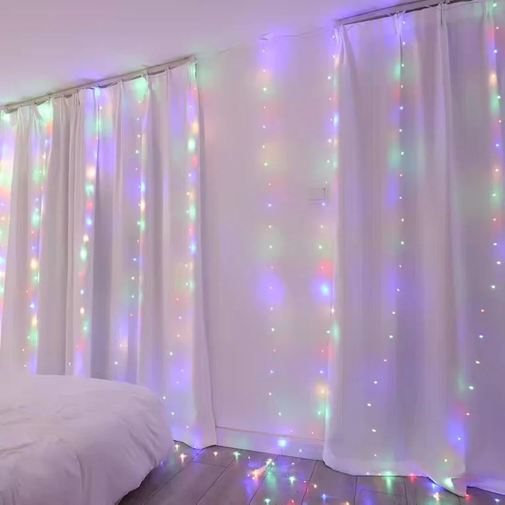 Christmas Lights Curtain Garland Merry Christmas Decorations For Home Christmas Ornaments Xmas Gifts Navidad  New Year Decor