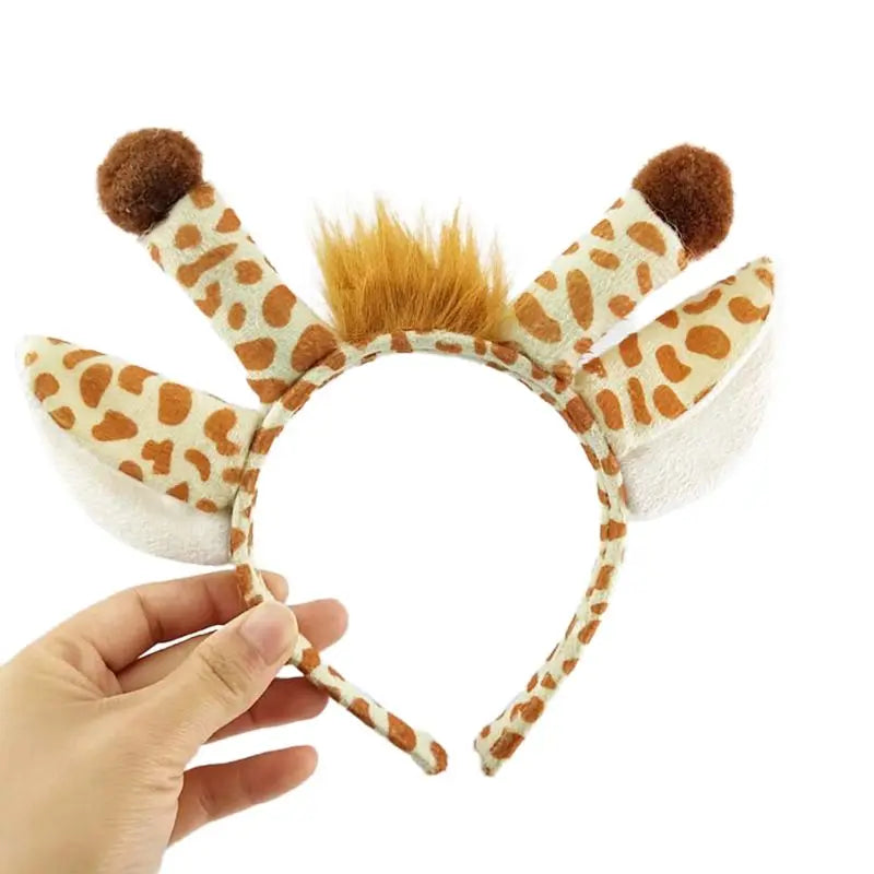Festival Party Hairy Giraffe Hair Hoop Tail Tie Set Headband Halloween Christmas Costume Cosplay Headwear