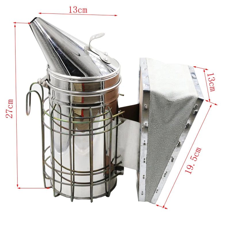 Beekeeping Smoker Stainless Steel Equipment Hive Box Tool Supplies For Beehive Bee Manual Smoke Maker With Hanging Hook Tools