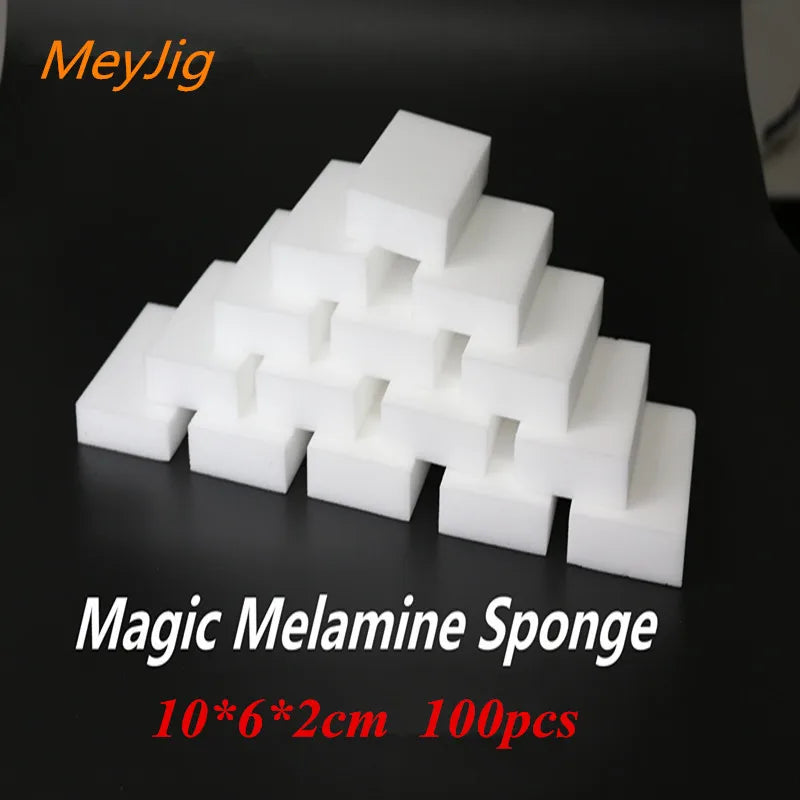 100pcs 100*60*20mm White Melamine Sponge Magic Eraser for Kitchen, Office, Bathroom Cleaning Accessory/Dish Cleaning Nano