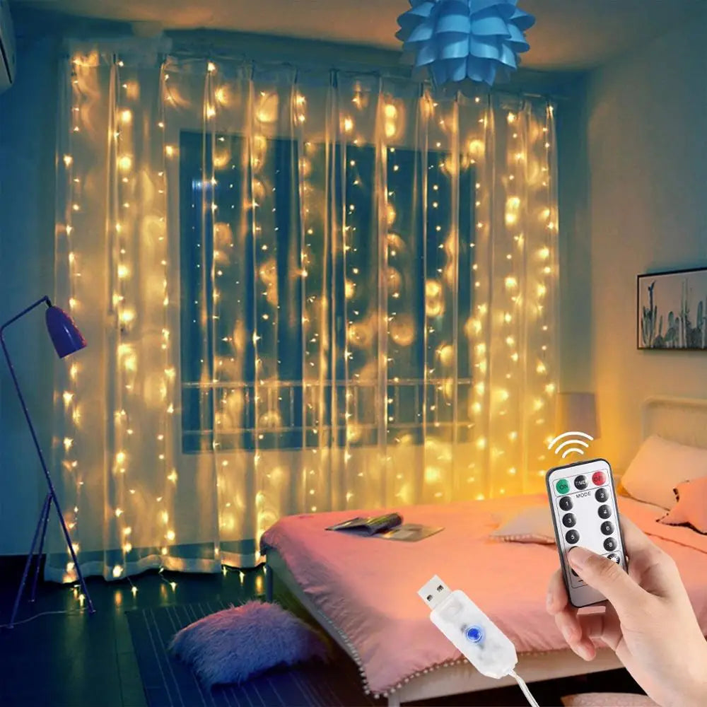 Christmas Lights Curtain Garland Merry Christmas Decorations For Home Christmas Ornaments Xmas Gifts Navidad  New Year Decor
