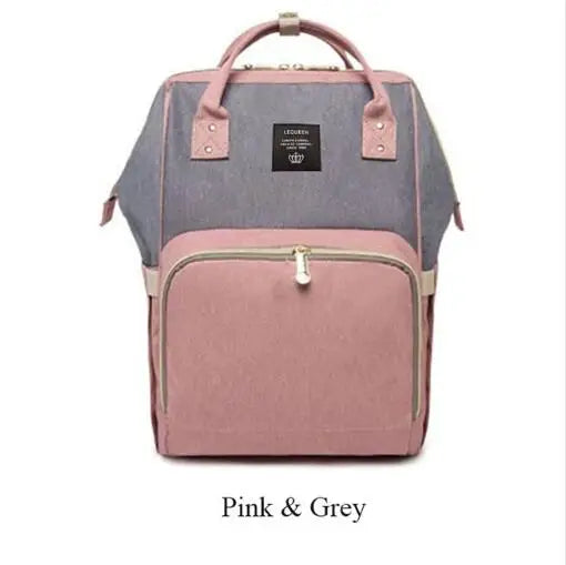 Lequeen Large Capacity Fashion Mommy Bag Maternity Nappy Diaper Bags Travel Backpack Nursing Bag for Baby Care Women's Bag