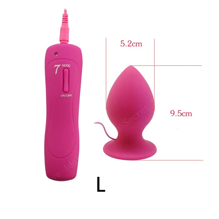 APHRDDISIA Big Size 7 Mode Vibrating Silicone Anal Butt Plug Suction Cup Vibrator For Men Women/Couples Erotic Toys