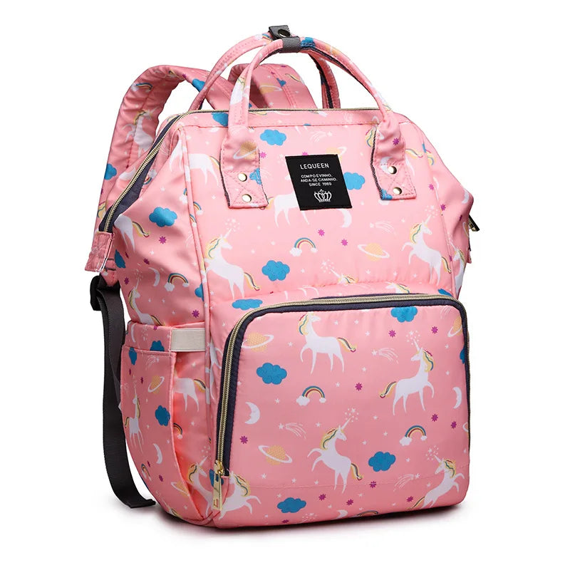 Lequeen Large Capacity Fashion Mommy Bag Maternity Nappy Diaper Bags Travel Backpack Nursing Bag for Baby Care Women's Bag