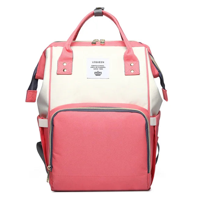 Lequeen Large Capacity Fashion Mommy Bag Maternity Nappy Diaper Bags Travel Backpack Nursing Bag for Baby Care Women's Bag