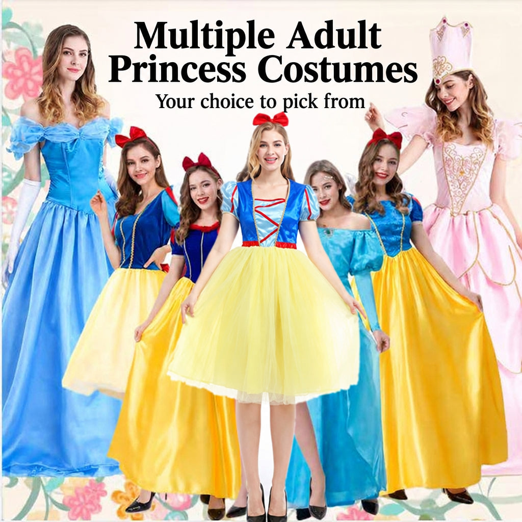 Adult Halloween Snow White Bell Cinderella Ice Sleeping Beauty Rapunzel Party Stage Performance Princess Dress