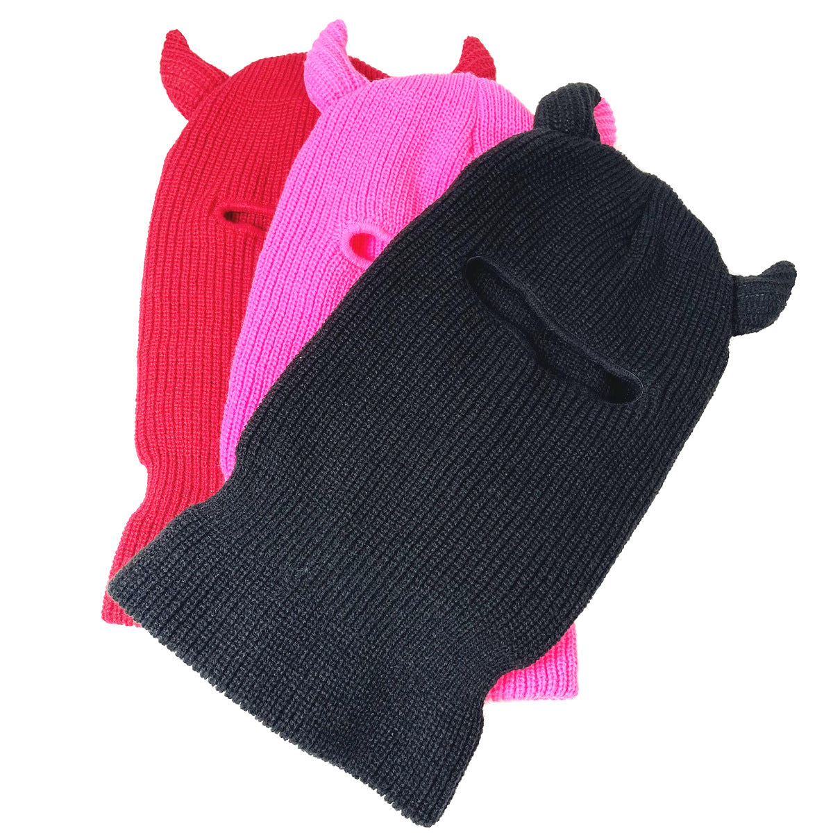 Factory horn single hole headgear hat Halloween play hat cute knitted hat wool hat cross-border wholesale