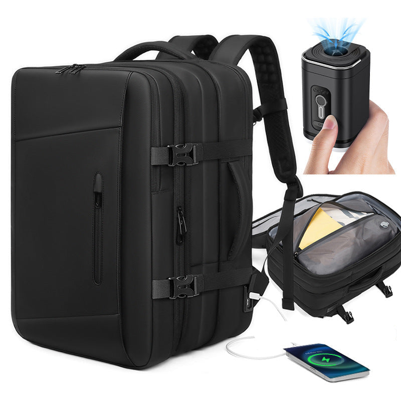 Backpack Men's Large Capacity Multi-function Expanding Vacuum Compression Travel Bag Water-repellent Travel Computer Backpack