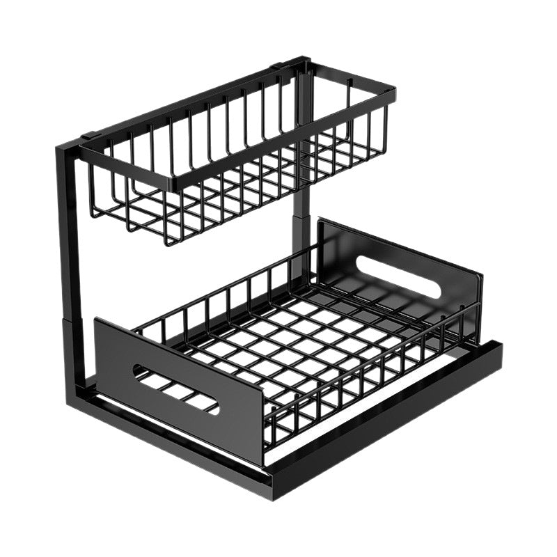 Cross-Border Kitchen Under-Sink Storage Rack Countertop Drawer-Type Storage Rack Seasoning Rack Under-Sink Storage Pull-Out Basket