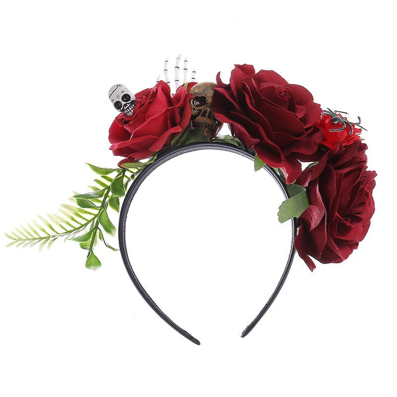 Spider Flower Party Halloween New Flower Headdress Hair Hoop Wholesale Makeup Personality European and American Cosplay