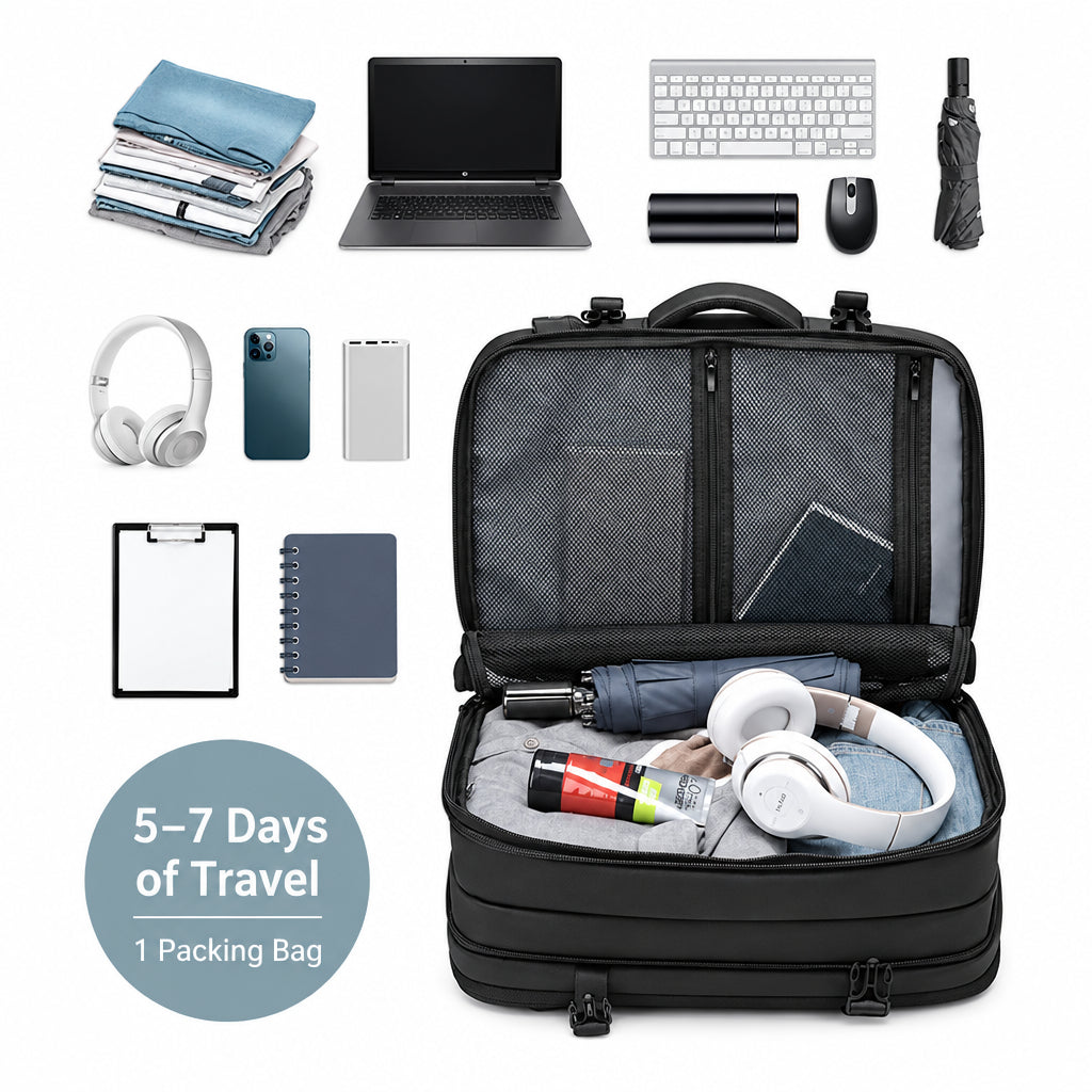 Backpack men's large capacity business trip short trip luggage bag leisure scalable multifunctional computer backpack