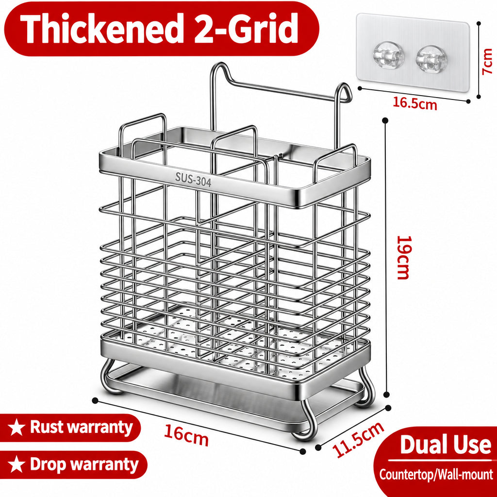 Multifunctional Chopsticks Cage Storage Rack Household Kitchen Wall Hanging Mildew-proof 304 Stainless Steel Chopsticks Holder Chopsticks Storage Rack