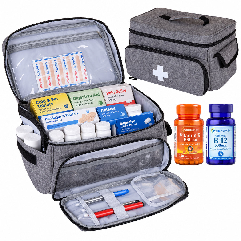 Amazon's New Small Medicine Storage Bag Family First Aid Storage Box Medical Tool Kit Medical Kit
