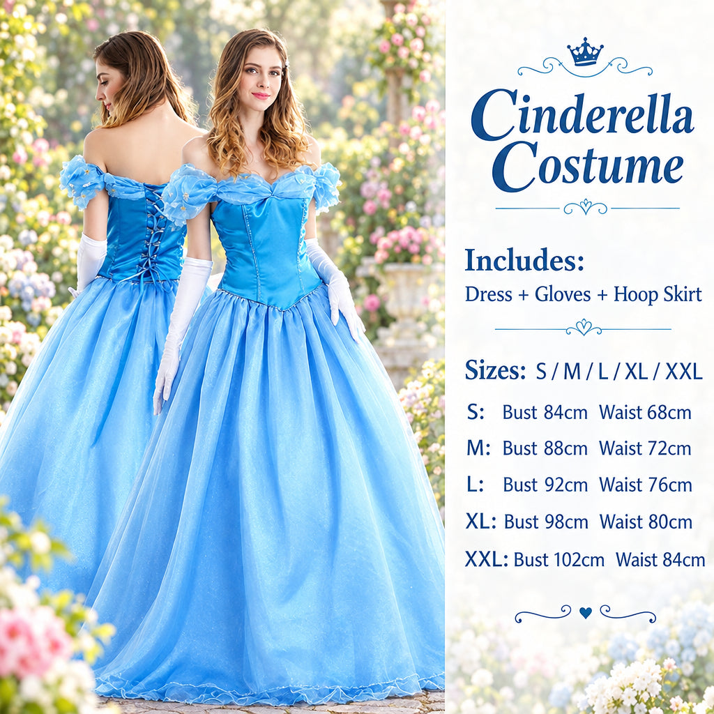 Adult Halloween Snow White Bell Cinderella Ice Sleeping Beauty Rapunzel Party Stage Performance Princess Dress