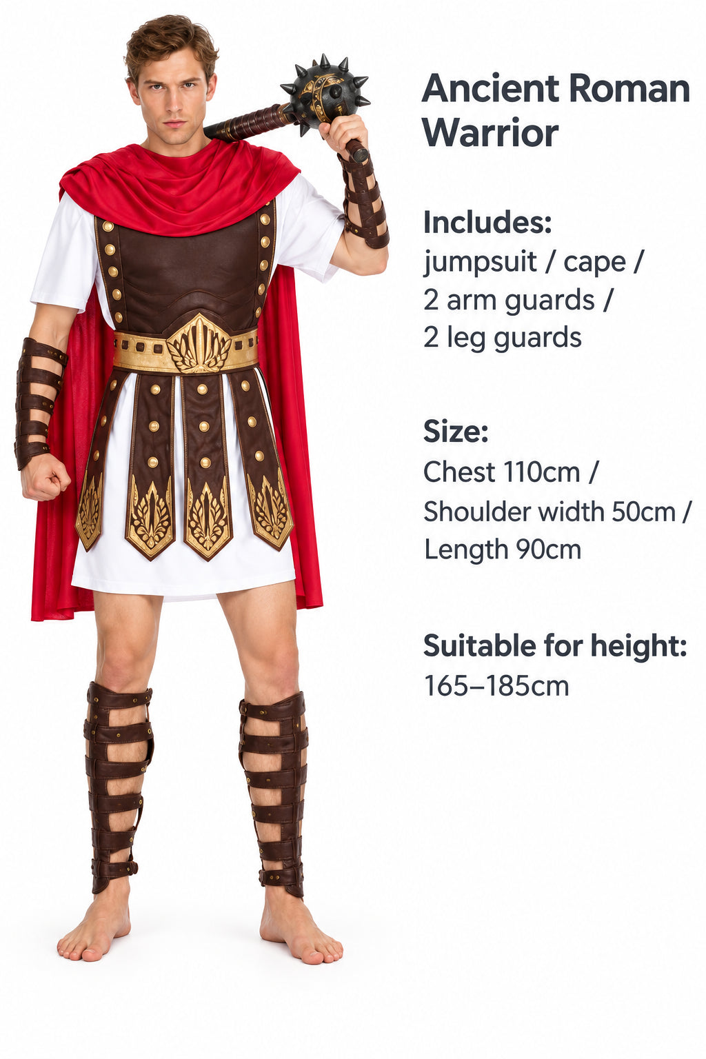 Halloween Children/Adult Medieval Samurai Ancient Roman Spartan Warrior Cross Expedition Army Costume