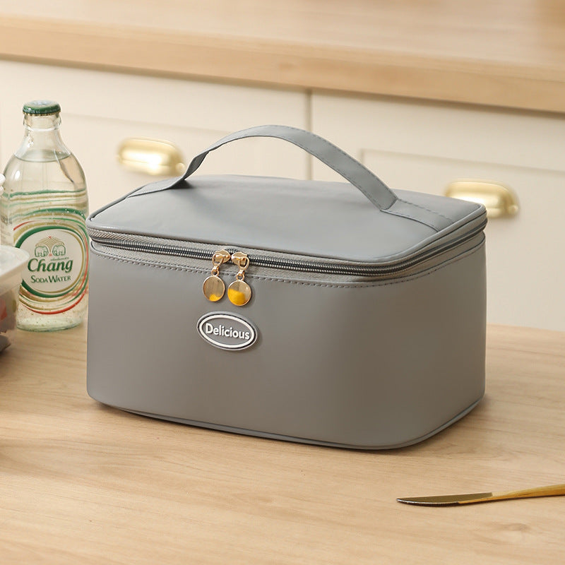 Student Portable Double-Layer Lunch Box Office Worker Lunch Box with Lunch Bag Camping Travel Bag Camping Essentials