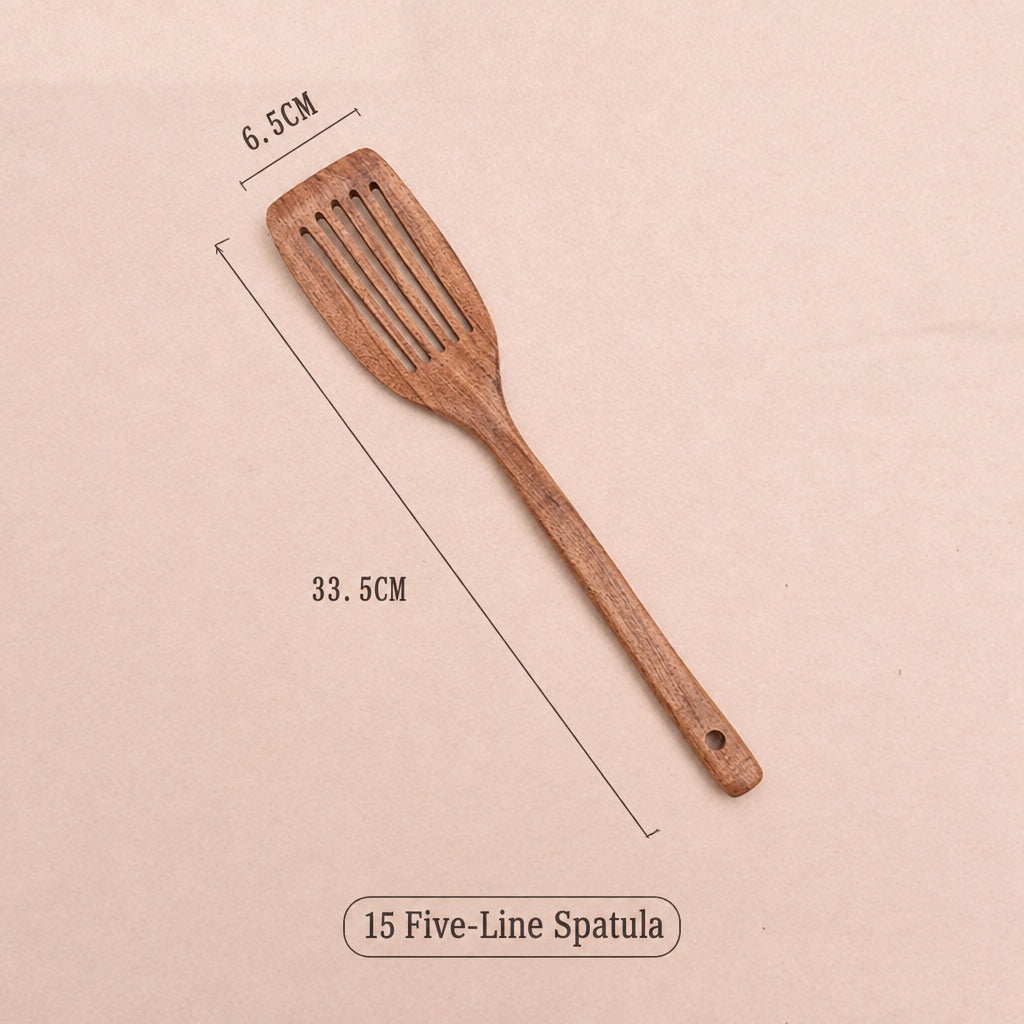 Paint-free Wax-free Wooden Cooking Spoon Shovel suit Kitchenware Long Handle Non-stick Pan Stir-frying Shovel Wooden Acacia Soup Spoon