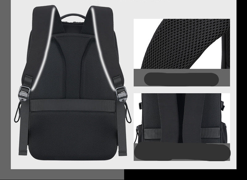 New Cross-Border Multi-Functional Backpack, Large-Capacity Business Trip Computer Bag, Lightweight, Burden-Reducing, Comfortable Backpack, Student School Bag