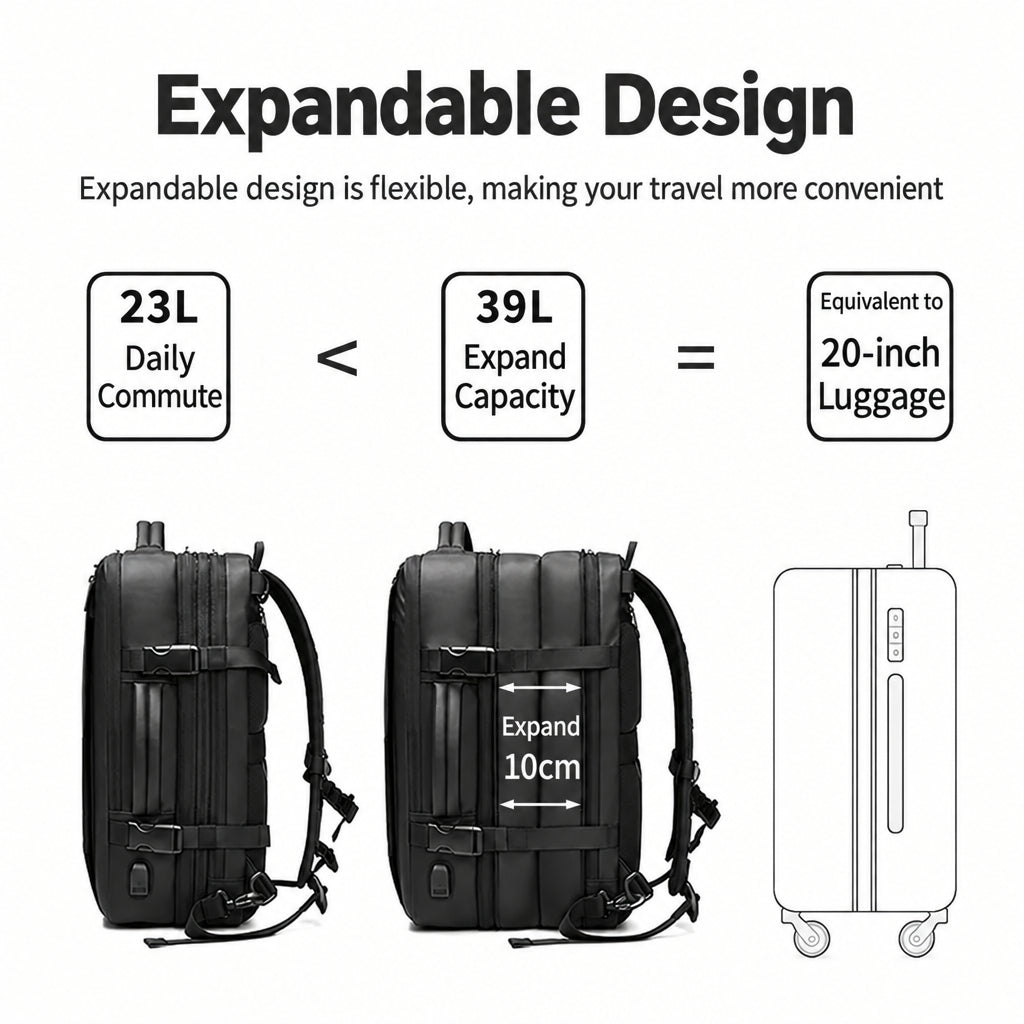 Backpack men's large capacity travel portable shoulder strap hidden multi-functional computer bag business travel backpack expansion