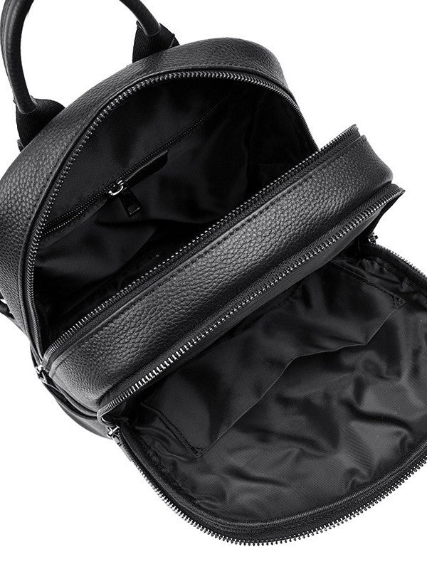 Genuine Leather Cross-Border Backpack for Women Black First Layer Cowhide Women's Backpack Trendy Fashion Versatile Soft Leather Women's Bag Wholesale