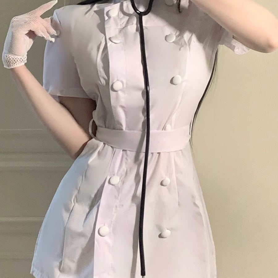 Sexy Pure Desire Uniform Suit Doctor Cosplay White Angel Sexy Costume Halloween Small Breast Nurse Costume