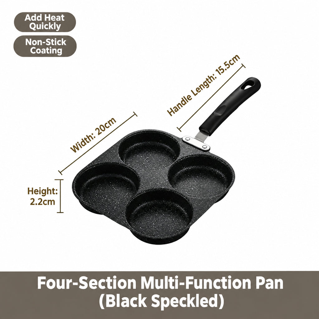 Manufacturer Wholesale Pancake Frying Pan Flats Bottom Four-Hole Non-Stick Pan Household Omelette Artifact Breakfast Pan Kitchen Utensils Eggs