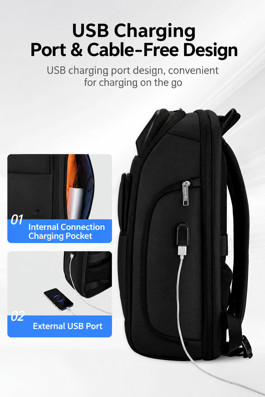 Cross-Border High-End Business Backpack Men's Waterproof Backpack Large Capacity Business Trip Multi-Function Password Anti-Theft Computer Bag