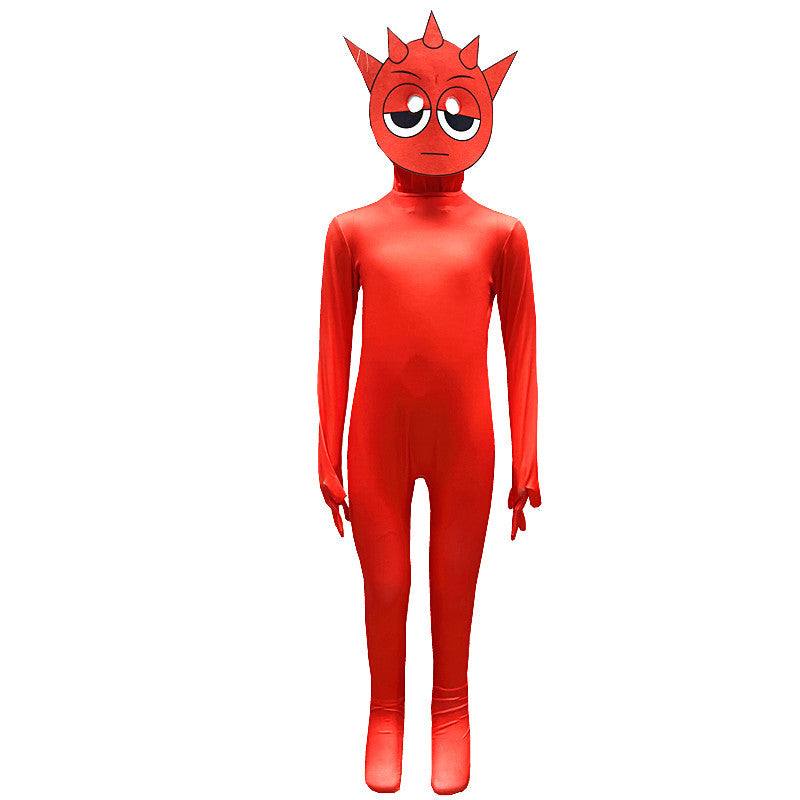 Cross-Border Hot Selling Tight Clothes Halloween Cos Costume Sprunki Incredibox Rhythm Box Cosplay