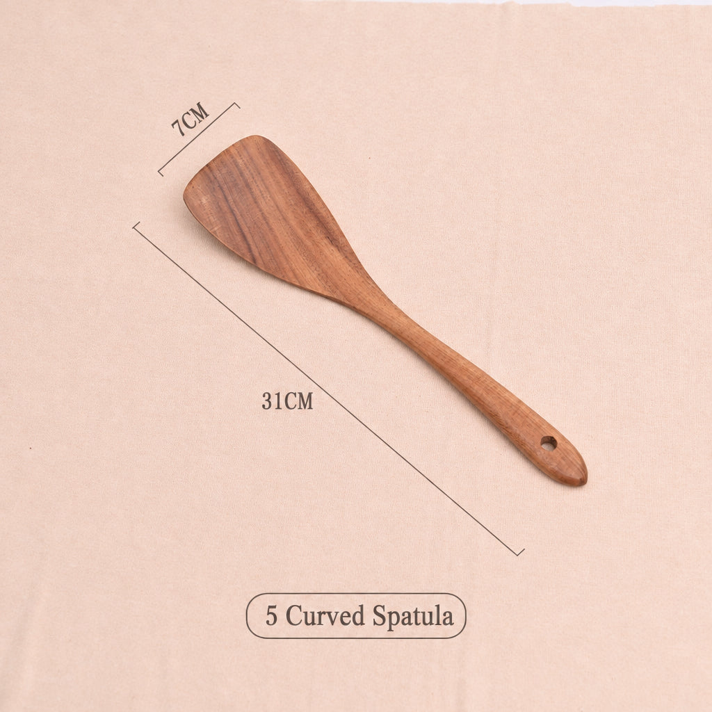 Paint-free Wax-free Wooden Cooking Spoon Shovel suit Kitchenware Long Handle Non-stick Pan Stir-frying Shovel Wooden Acacia Soup Spoon