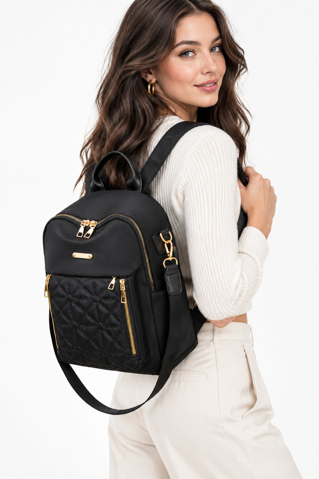 Cross-Border Hot-Selling Backpack for Women - Fashionable and Versatile Women's Backpack Small Bag Travel Large Capacity Computer School Bag