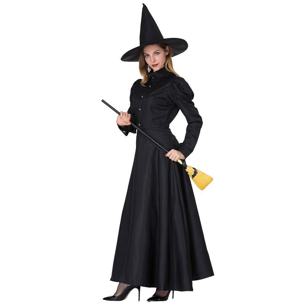 Halloween Costume Carnival Stage Performance, Adult Cosplay, Black Witch, Witch Role-playing Costume