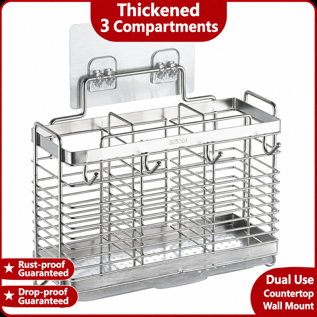 Multifunctional Chopsticks Cage Storage Rack Household Kitchen Wall Hanging Mildew-proof 304 Stainless Steel Chopsticks Holder Chopsticks Storage Rack